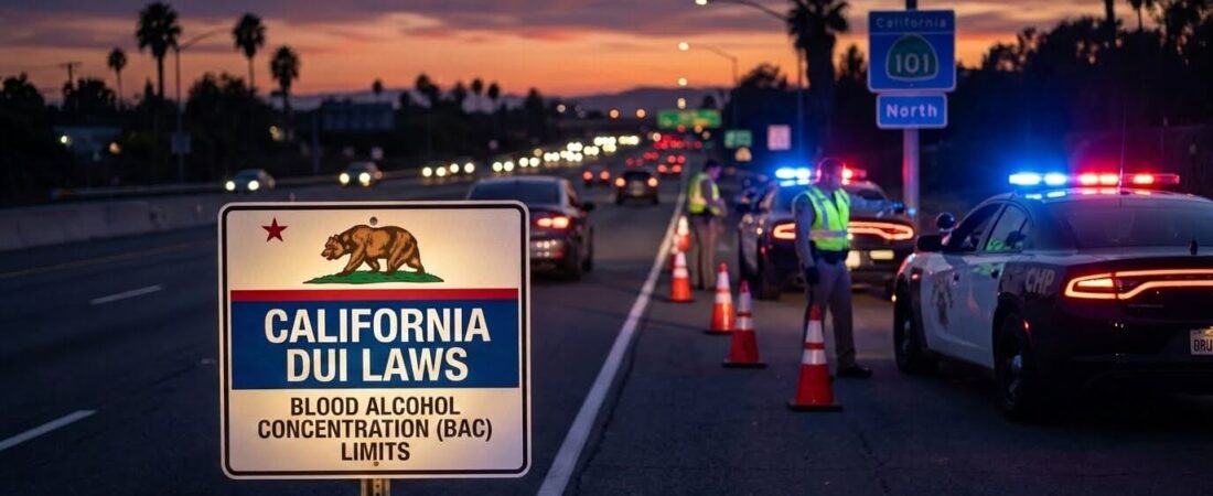 قوانين القيادة تحت تأثير DUI في كاليفورنيا 2026 ونسبة الكحول BAC ⚖️