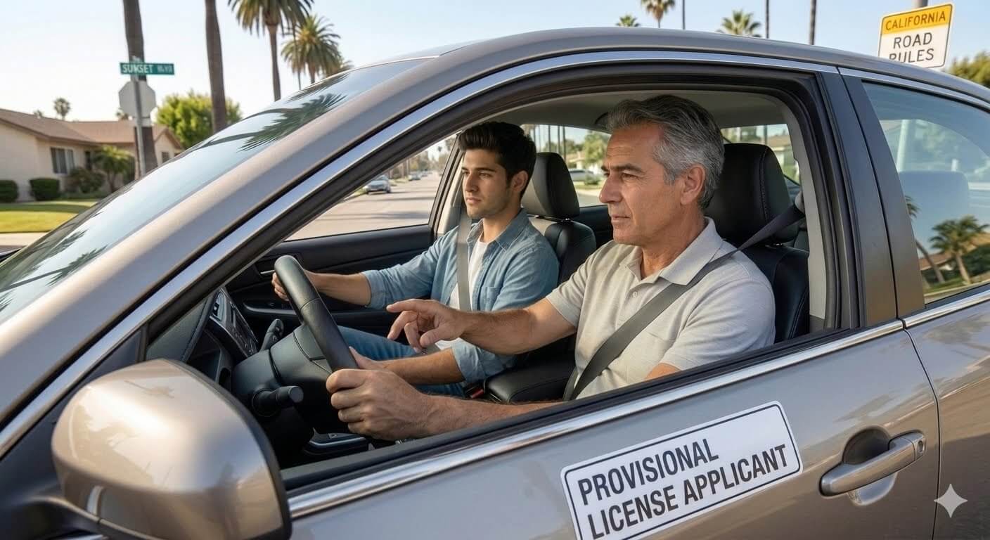 شروط وقيود رخصة القيادة المؤقتة للقصر في DMV كاليفورنيا