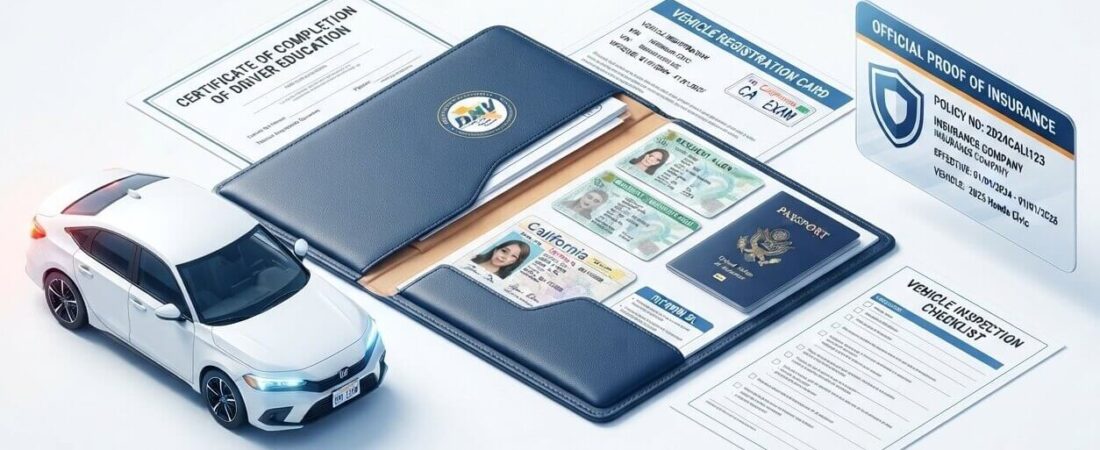 الأوراق والمستندات المطلوبة يوم امتحان القيادة العملي بكاليفورنيا 2026 📑