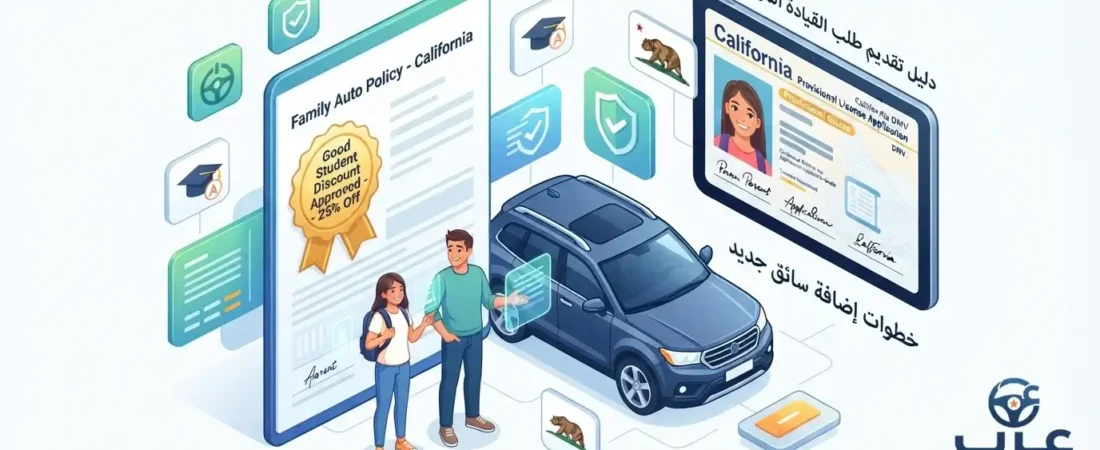 شروط إضافة قاصر أو تابع إلى تأمين وسجلات السيارات بكاليفورنيا 2026