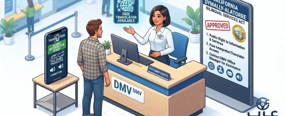 كيفية التعامل مع موظفي DMV وحقوقك القانونية في طلب مترجم عربي مجاني بكاليفورنيا