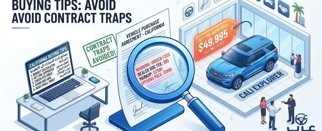 نصائح الشراء من وكالات السيارات في كاليفورنيا 2026: تجنب فخاخ عقود Dealerships