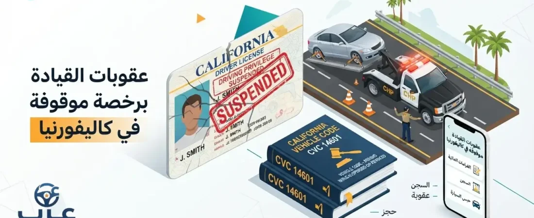 عقوبات وغرامات القيادة برخصة معلقة أو ملغاة (Suspended License) في كاليفورنيا 2026
