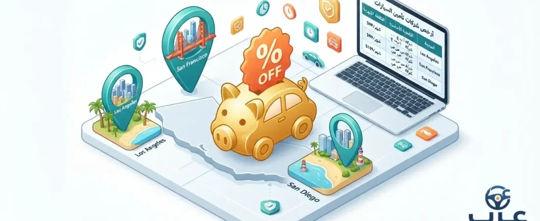 أرخص تأمين سيارات في كاليفورنيا: أسعار التأمين بمدن لوس أنجلوس، سان فرانسيسكو، وسان دييغو 2026