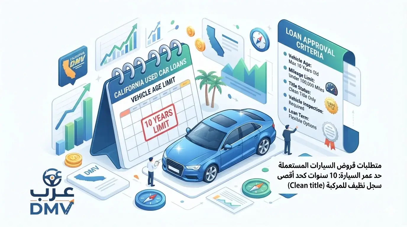 شروط قروض السيارات المستعملة في كاليفورنيا: الحد الأقصى لعمر المركبة 2026
