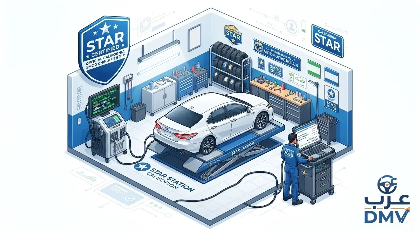 محطات الفحص الفني الرسمية والمراكز المعتمدة STAR Stations بكاليفورنيا 2026